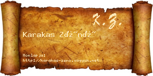 Karakas Zénó névjegykártya